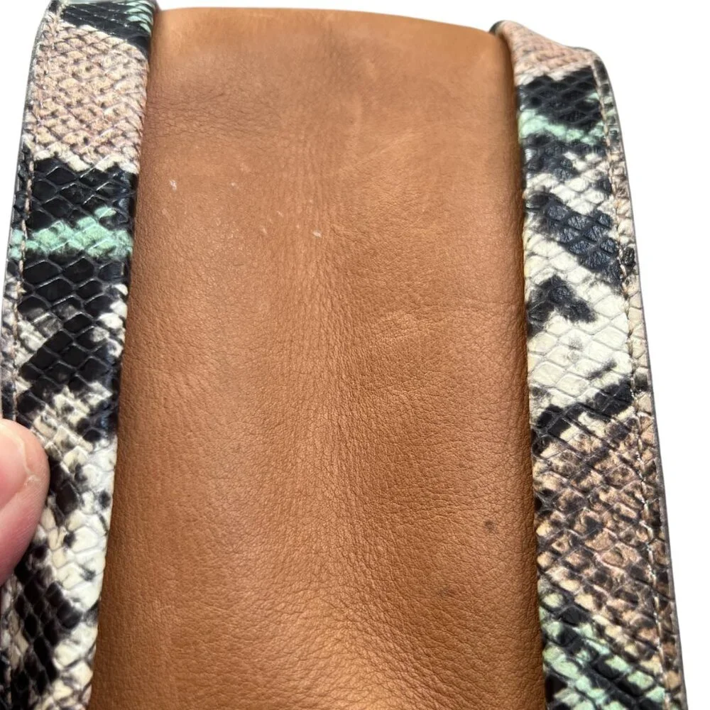 Madewell Sydney Crossbody Bag Snake Embossed Leather brown purse handbag - Picture 14 of 15